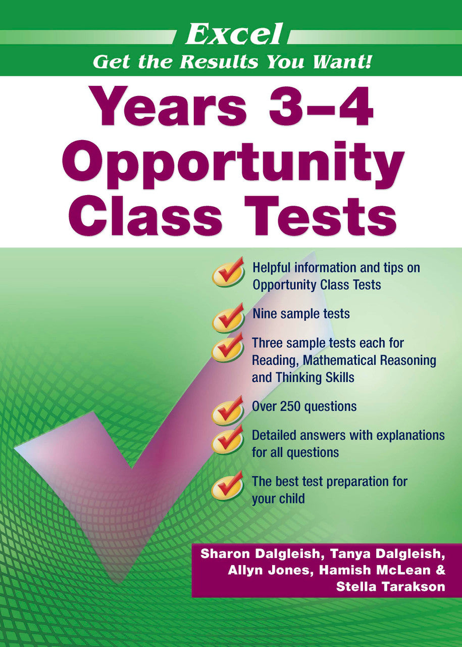 Excel Opportunity Class Tests Yrs 3-4